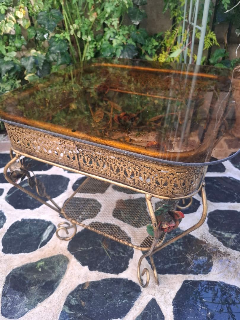 アンティーク　　薔薇　　机