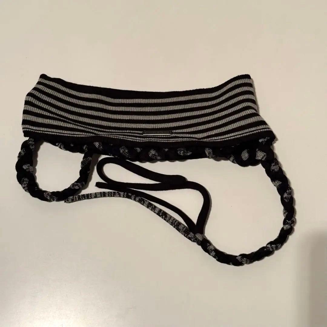 ヘアアクセサリー PERVERZE Braid Trim Knit Hair Band Black