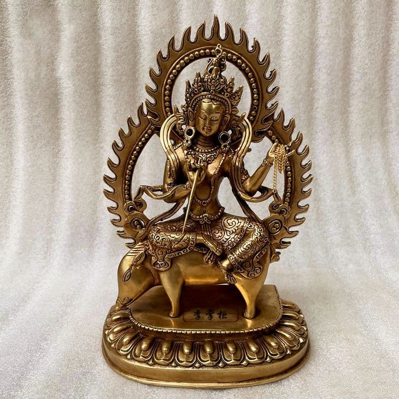 仏教美術 騎猪仏母菩薩 魔利支天護法仏像 銅製 仏像 彫刻 置物 開運 風水