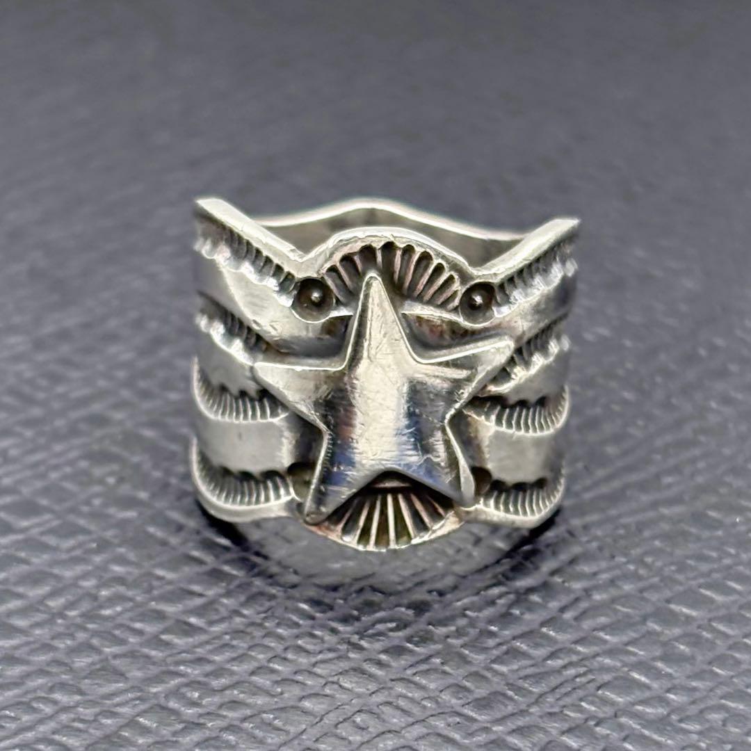 サンシャインリーブス スター スタンプワーク シルバー リング 12号 希少