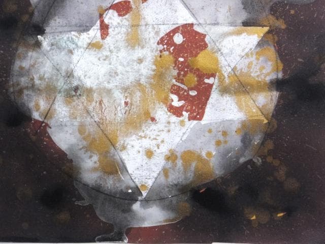 現代美術　山本和香子『Etoile Ⅰ』ペーパーにグァッシュ 0603F