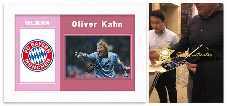 直筆サイン入り写真 オリバー・カーン FCバイエルン・ミュンヘン SA鑑定済