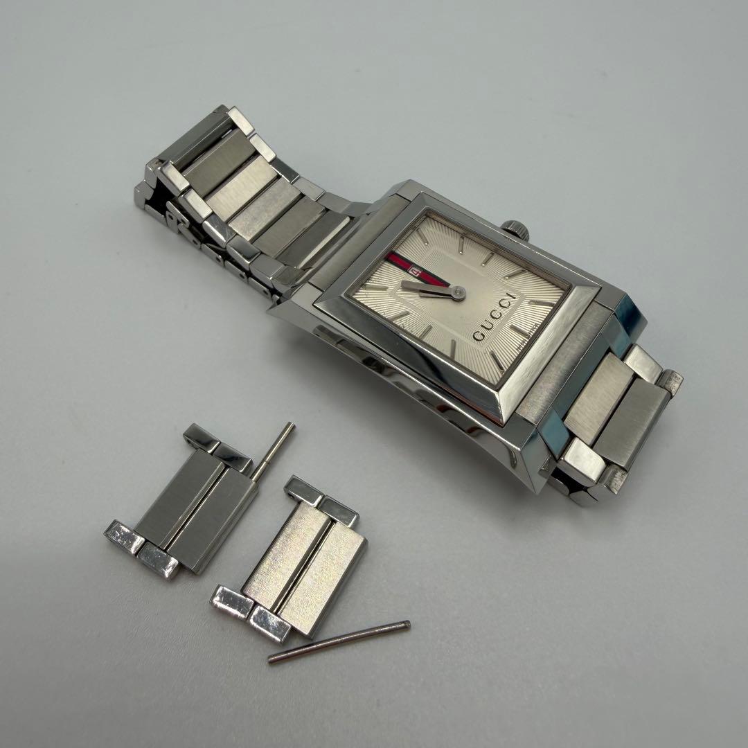 可動品 グッチ GUCCI 腕時計 111M スクエア メンズ シェリーライン
