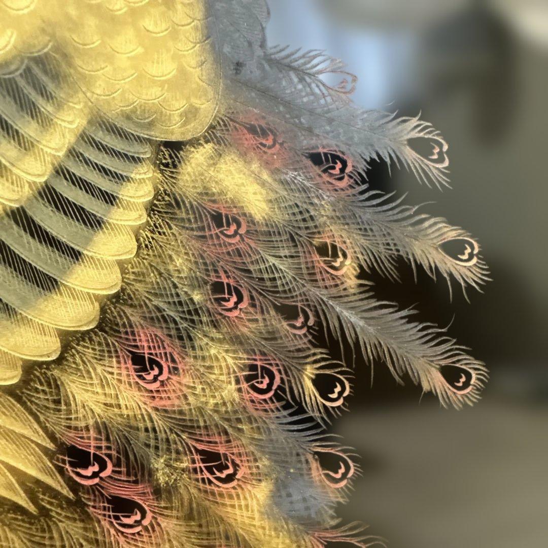 漆芸 孔雀デザイン作品　輪島塗　アンティーク　骨董品　希少価値　額縁期間限定値引