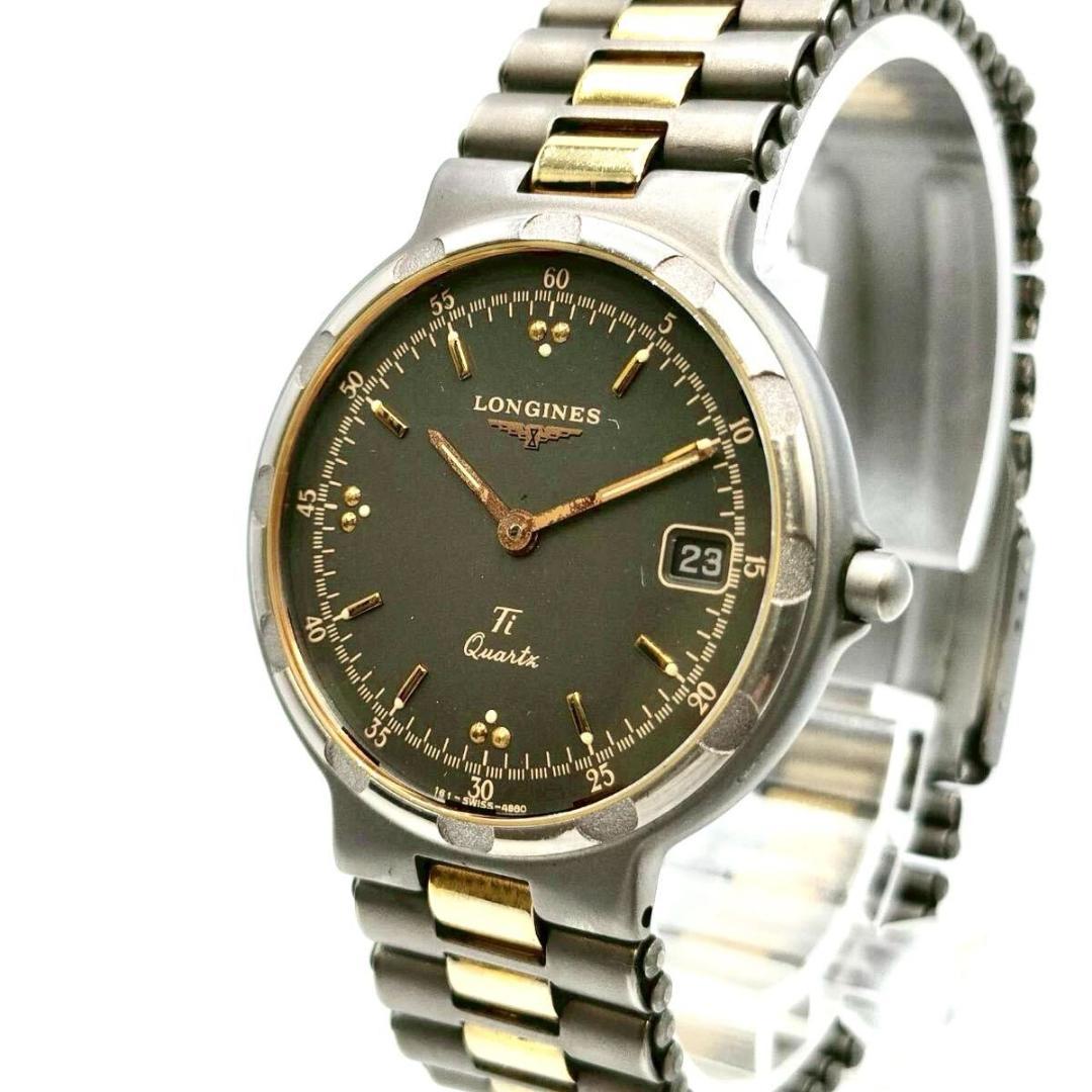 稼働品 LONGINES コンクエスト Conquest QZ チタン 2針