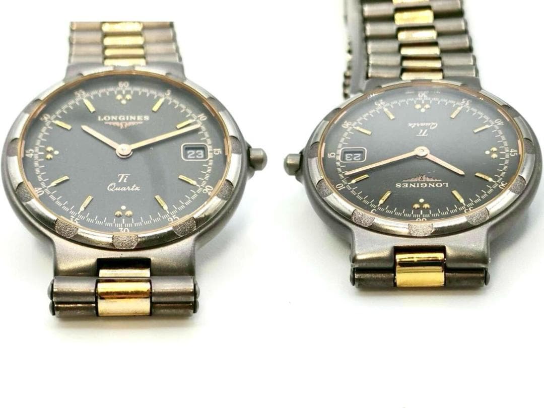 稼働品 LONGINES コンクエスト Conquest QZ チタン 2針