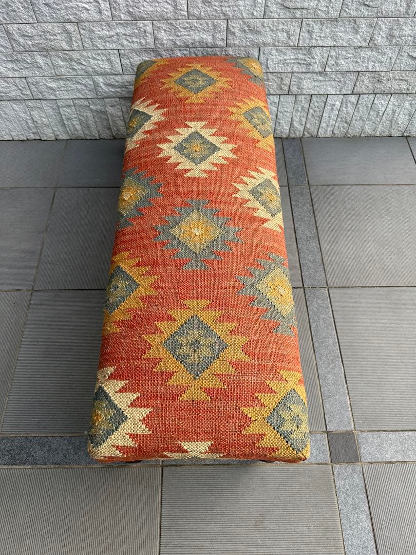 Ne WORKS キリム刺繍 木製脚ベンチスツール