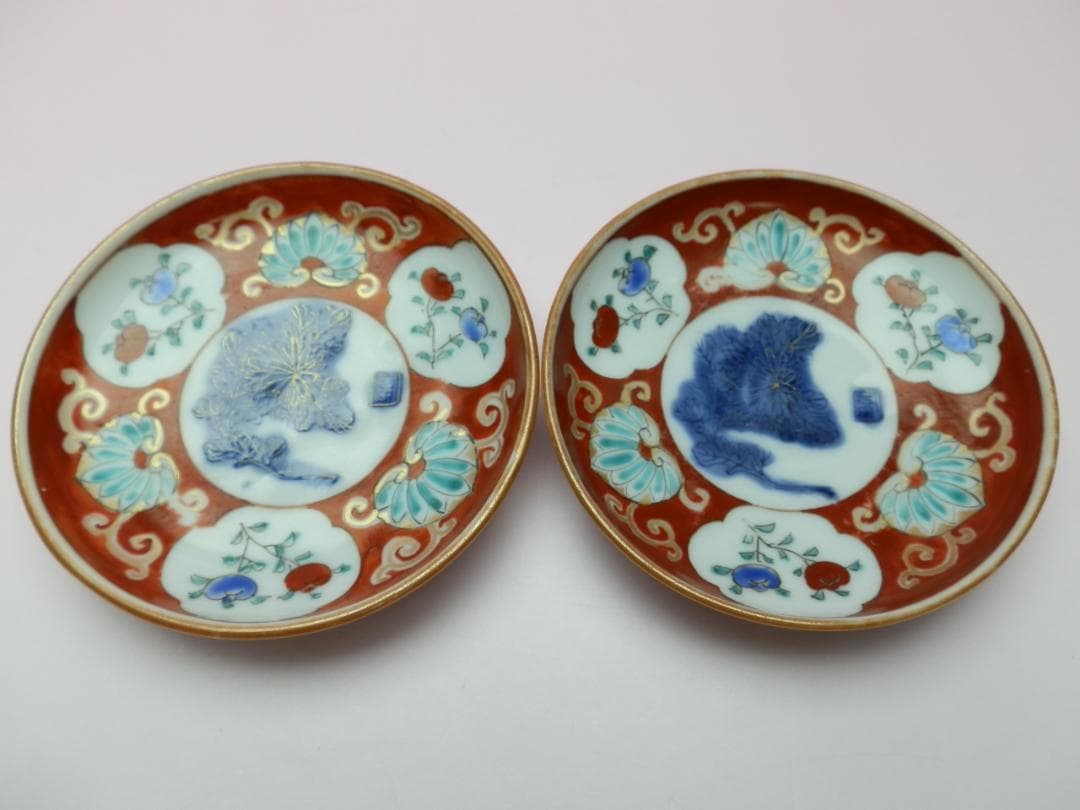 時代物 色絵 錦手 小花紋 小皿 10客 TN 82 70816