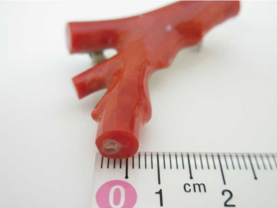 血赤珊瑚 サンゴ 9.7g ブローチ 本珊瑚 h49a