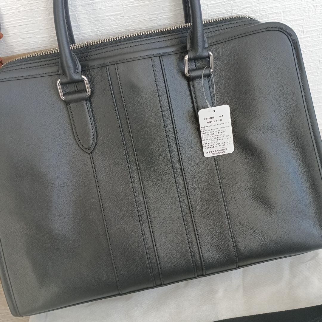 新品　COACH ブラックレザー ビジネスバッグ