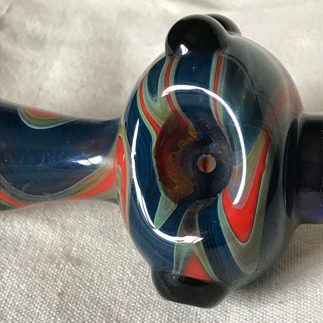 送料無料 喫煙具 ガラスパイプ 骸骨マーク