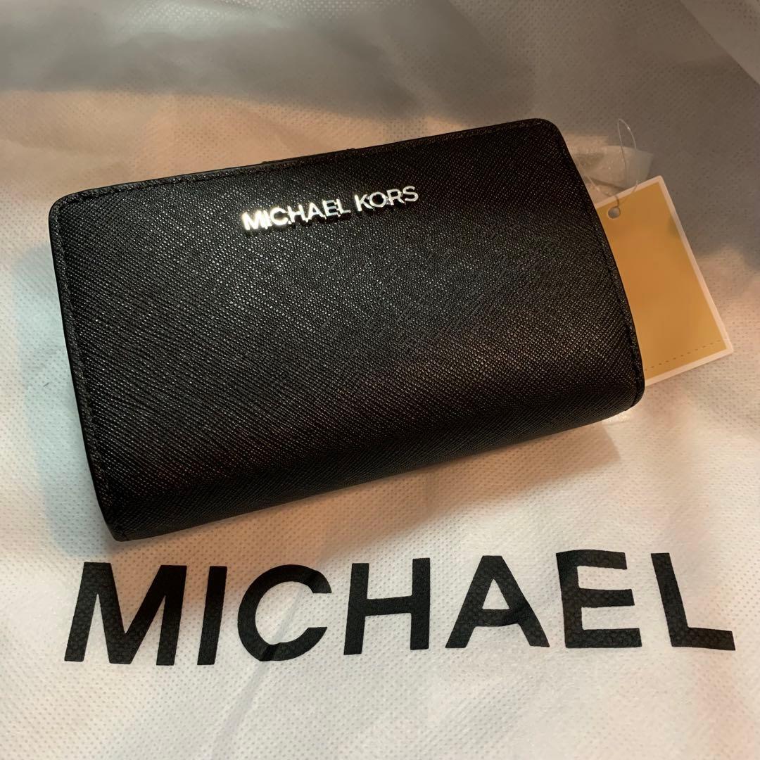 MICHAEL KORS 財布 黒 マイケルコース 2つ折り 新品 未使用