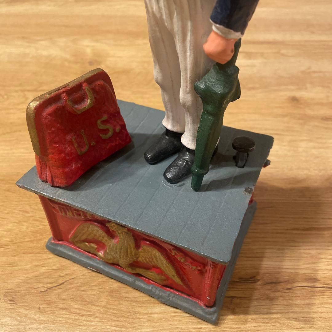 送料込みアンクルサム鉄製バンク70年代80年代／ビンテージ○