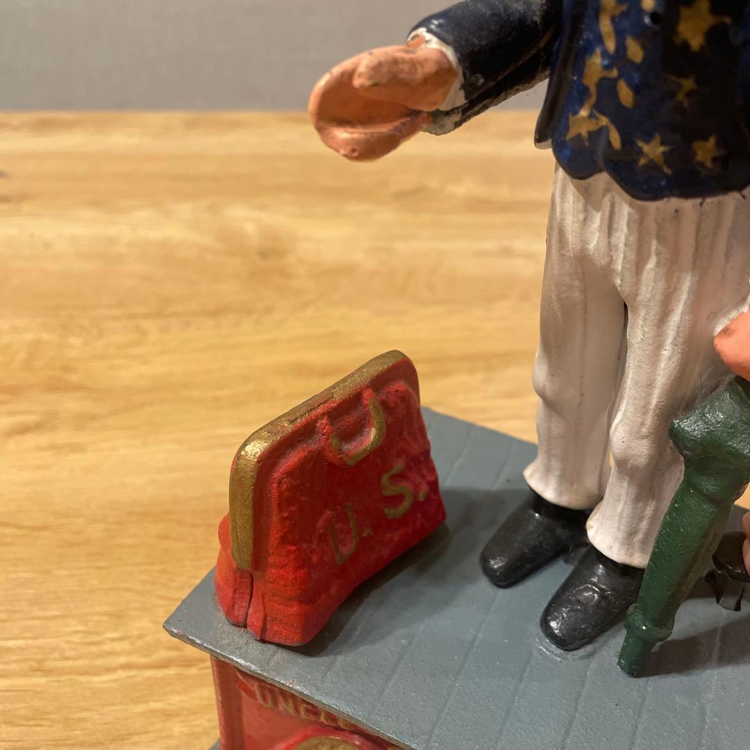 送料込みアンクルサム鉄製バンク70年代80年代／ビンテージ○