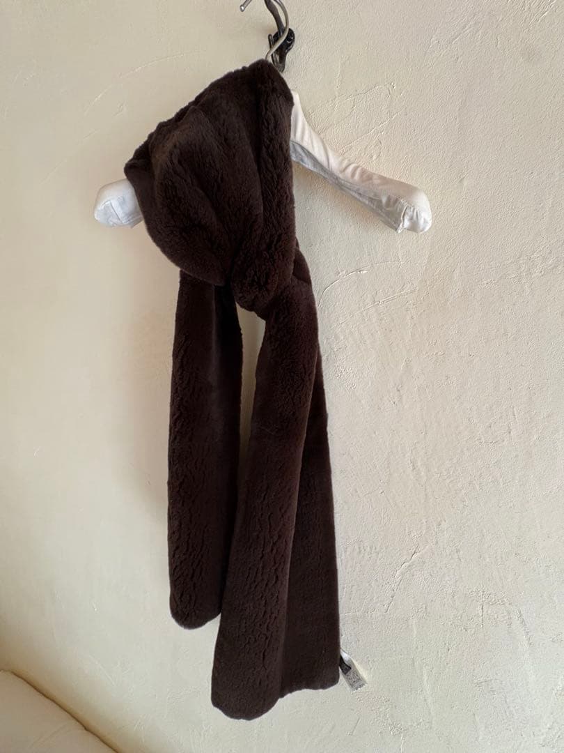 エルメスHERMESミンクのストール　マフラー　カシミヤリバーシブル　HSさん