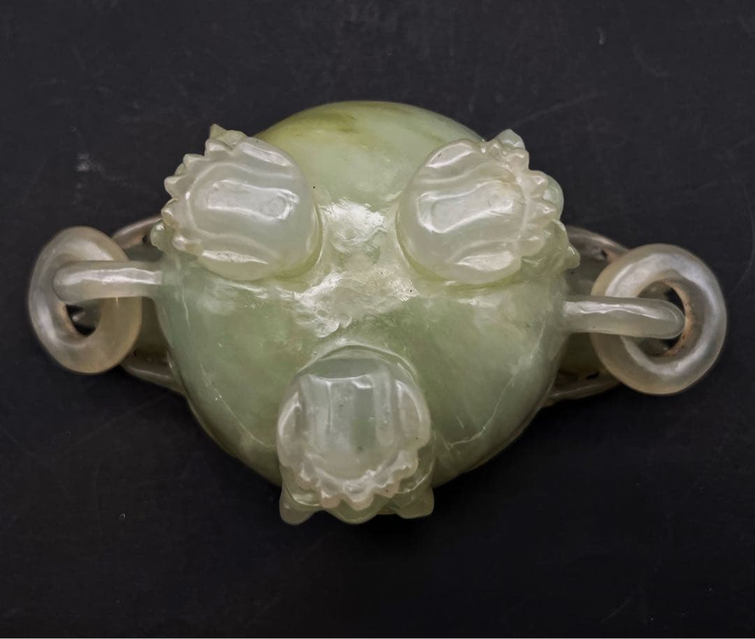 中国美術 古玩 龍紋獸足香壚 青玉香爐 香道具 台座付き