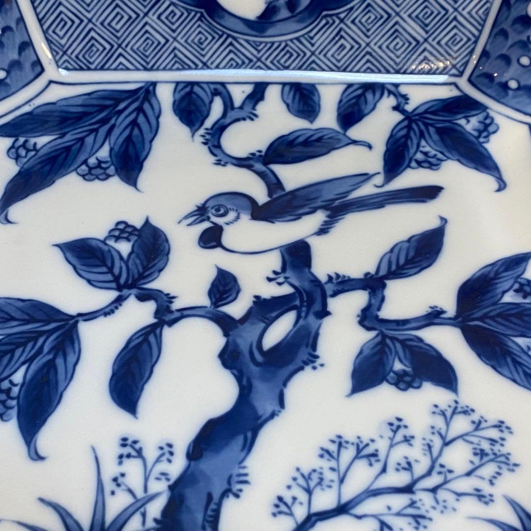 有田焼　幸山窯　大鉢　角鉢　花の図　七宝