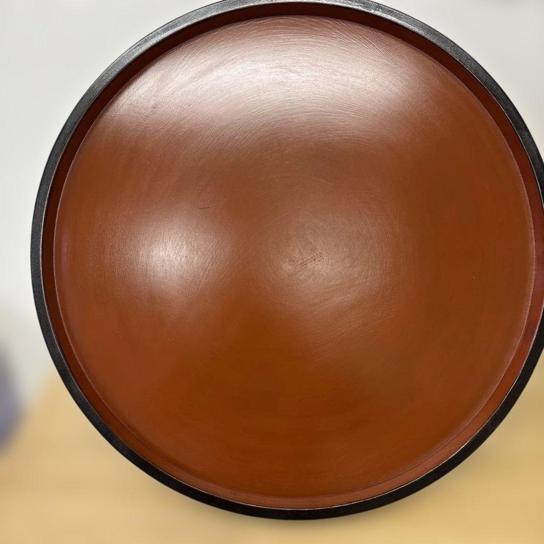 漆工房　大島　天然木　うるし塗　高脚卓盆 ④