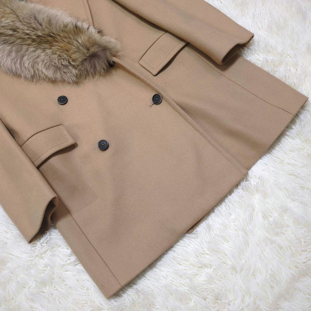 ✨極美品✨　定価26万　MSGM　ダブルチェスターコート　ファー付き　ベージュ