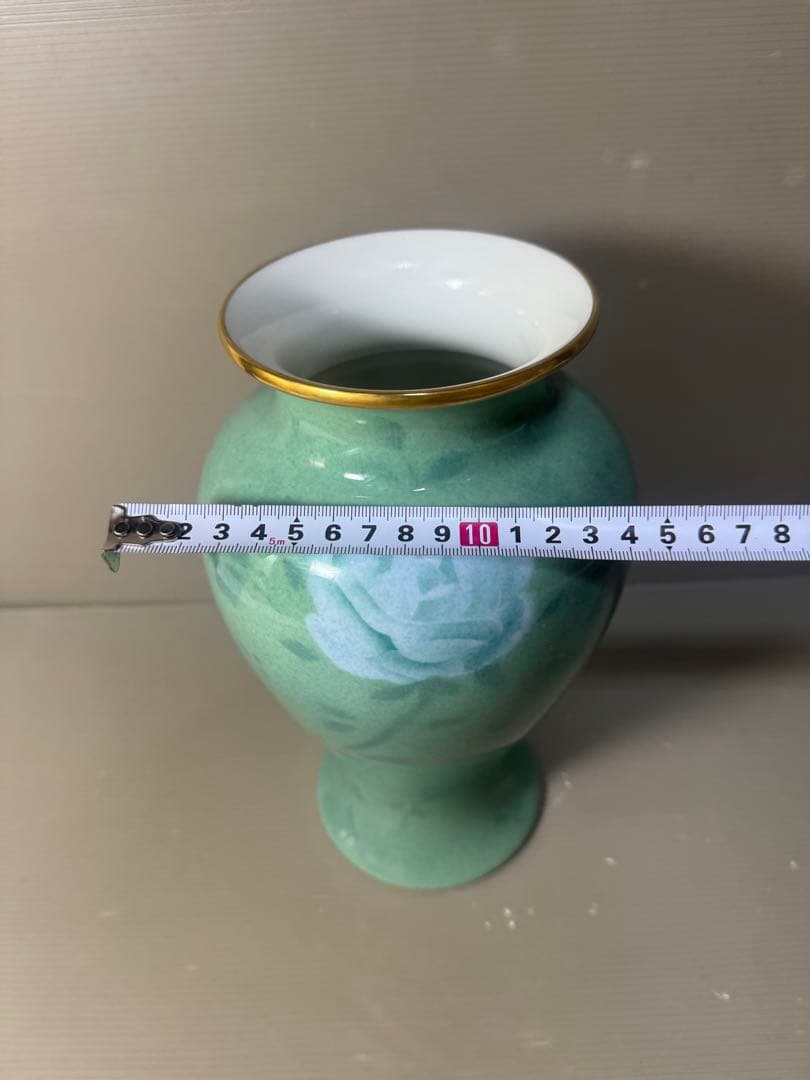 2580 深川製磁　彩色磁絵　花瓶　金彩