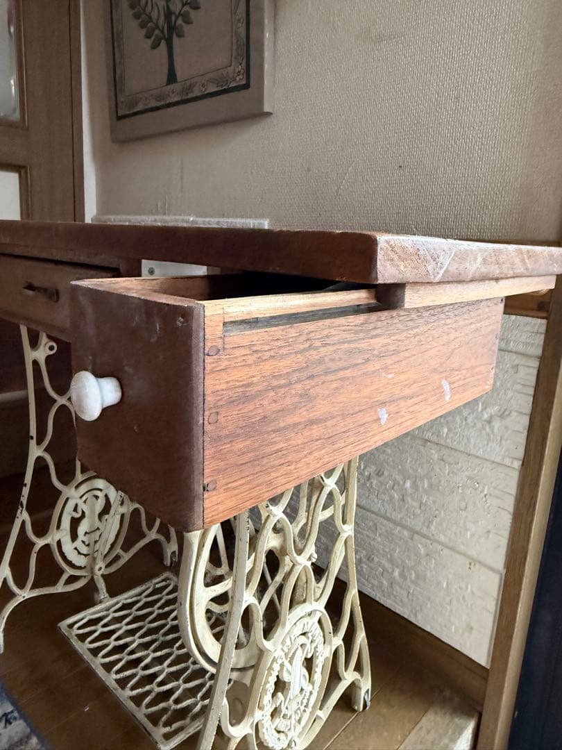 ha---co アンティーク シンガー ミシン 網目 鉄脚 足踏みミシン