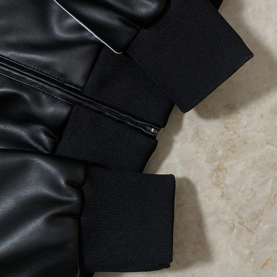 超希少★極美品 アディダス フェイクレザージャケット 黒白 L フィリックス