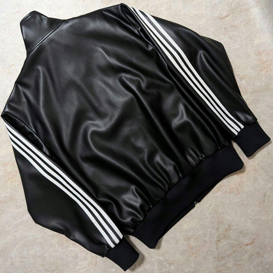 超希少★極美品 アディダス フェイクレザージャケット 黒白 L フィリックス