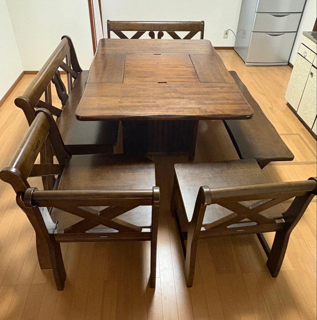 カリモク RUSTIC ダイニングテーブル 囲炉裏 ベンチ　ダイニングチェア