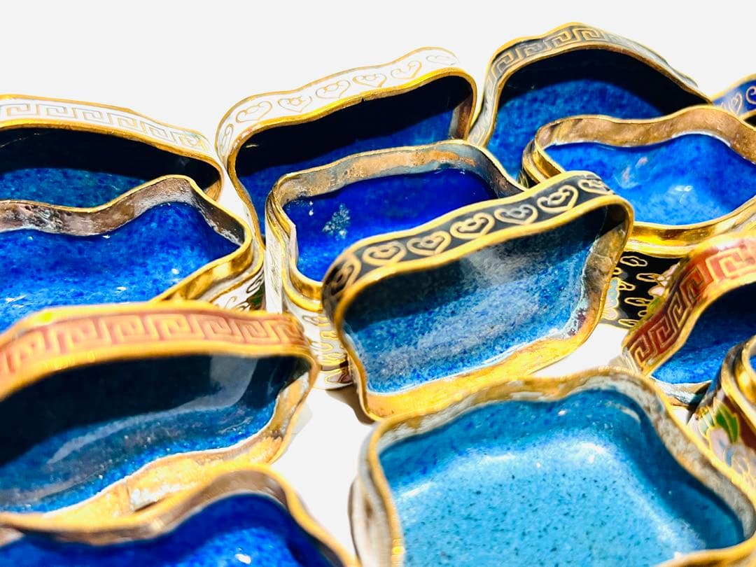 アンティーク 香合 10個セット 七宝焼 中国