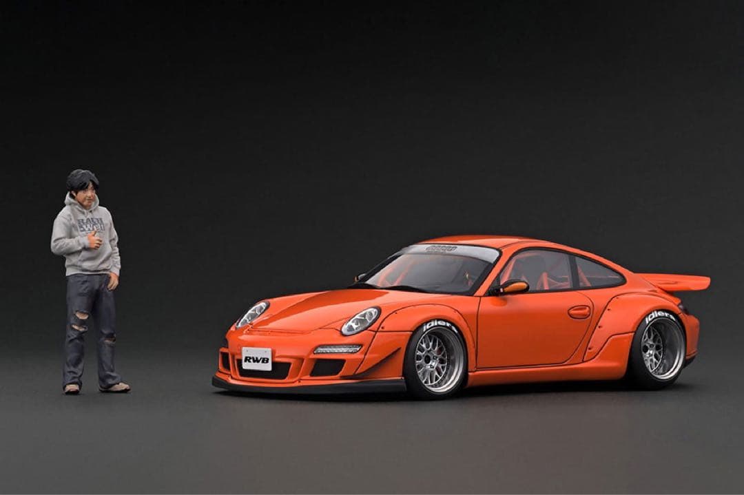 ミニカー 1/18 RWB 997 GT3 Orange With Mr.Nakai