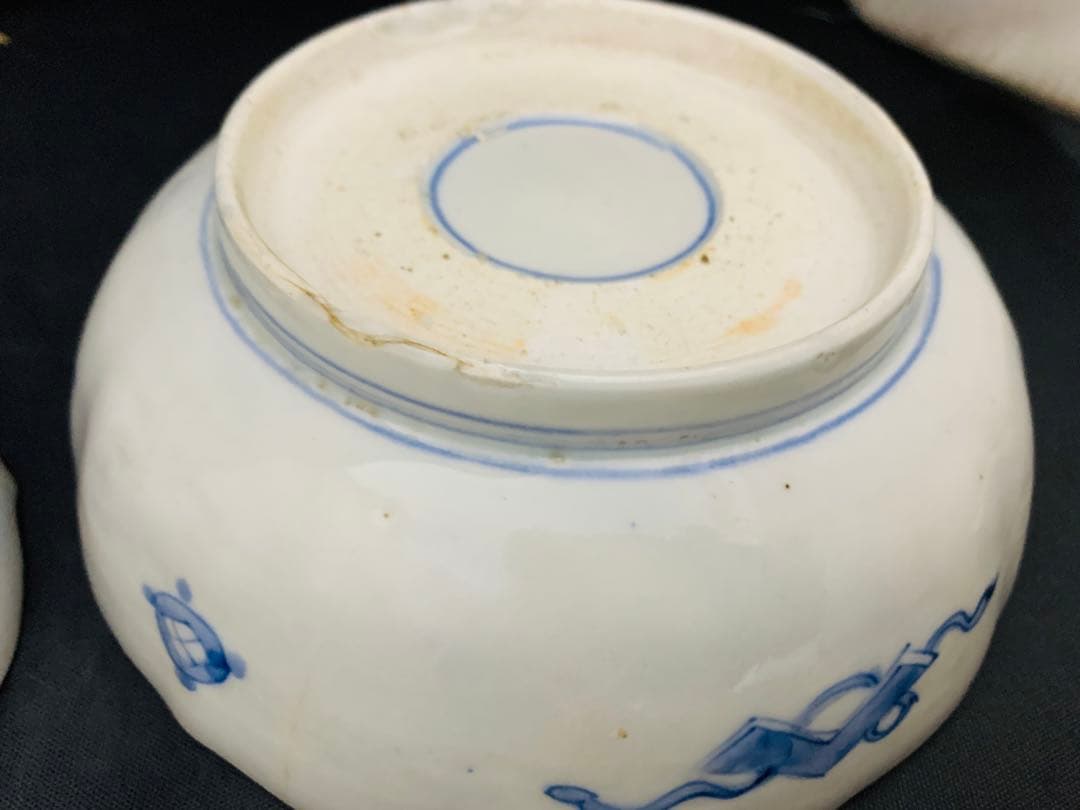 錦手金彩色絵　花唐草　龍　鳳凰　なます皿　5客　伊万里　時代皿