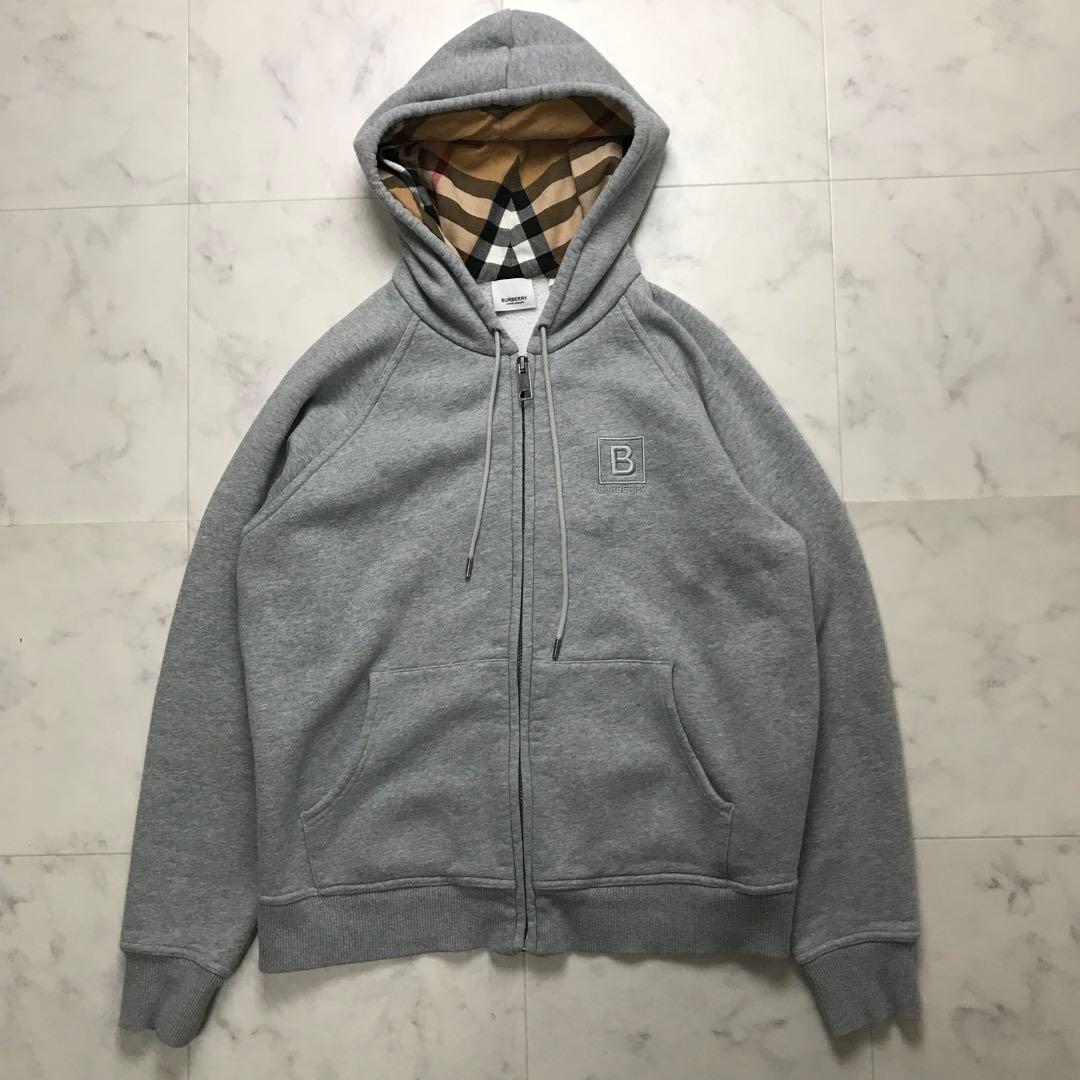 美品　現行　BURBERRY ノバチェック　ジップパーカー　XL
