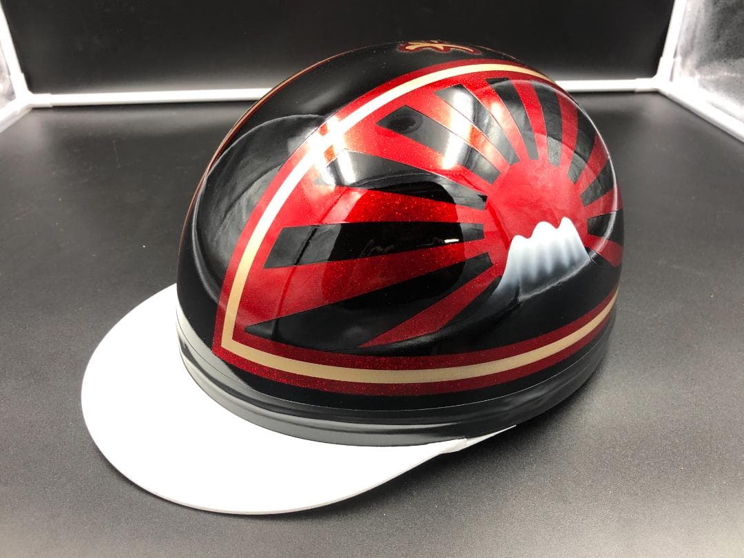 コルク半　カスタム　富士日章　三つボタン　黒赤　ラメ　高級クリヤ送料無料