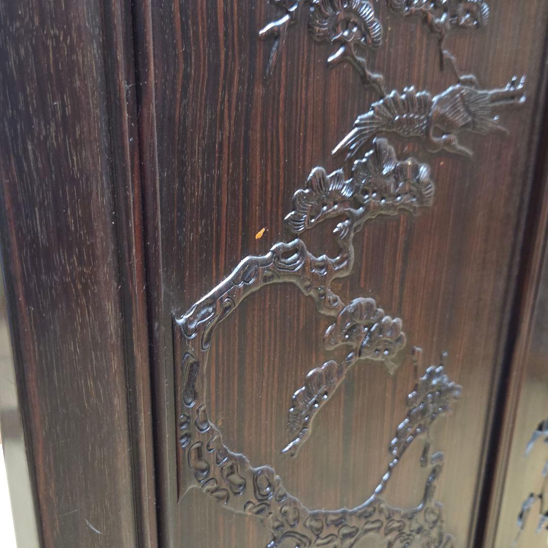 木製和風彫刻入り間仕切り