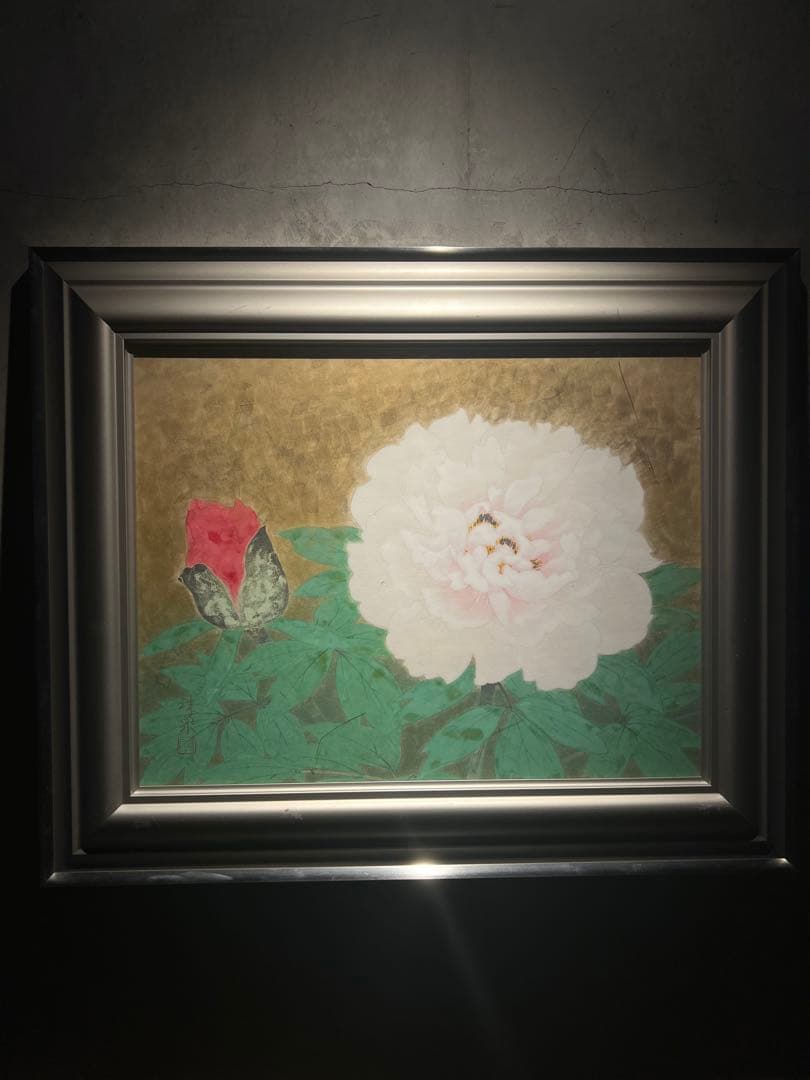 肉筆日本画【牡丹図】　印あり