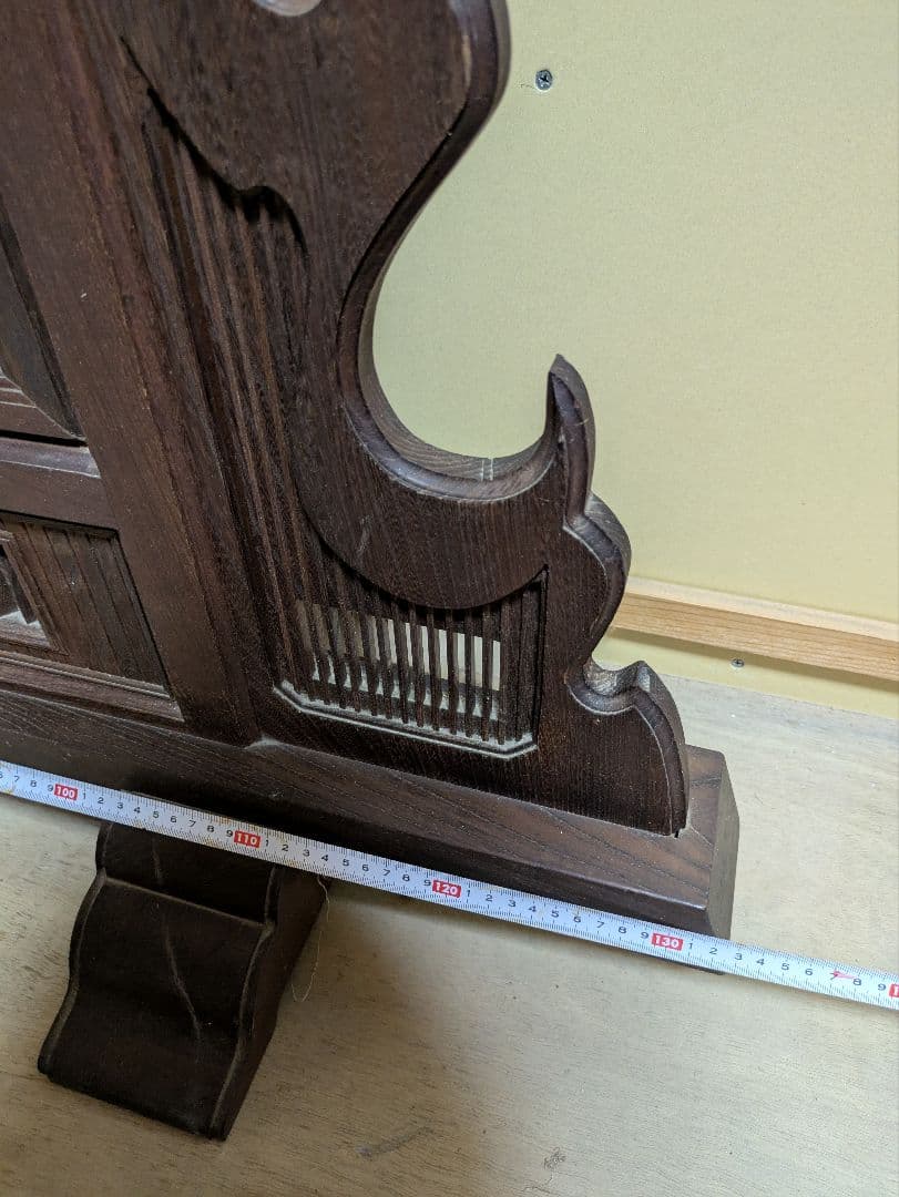 木製 黒漆塗り 螺鈿細工 衝立