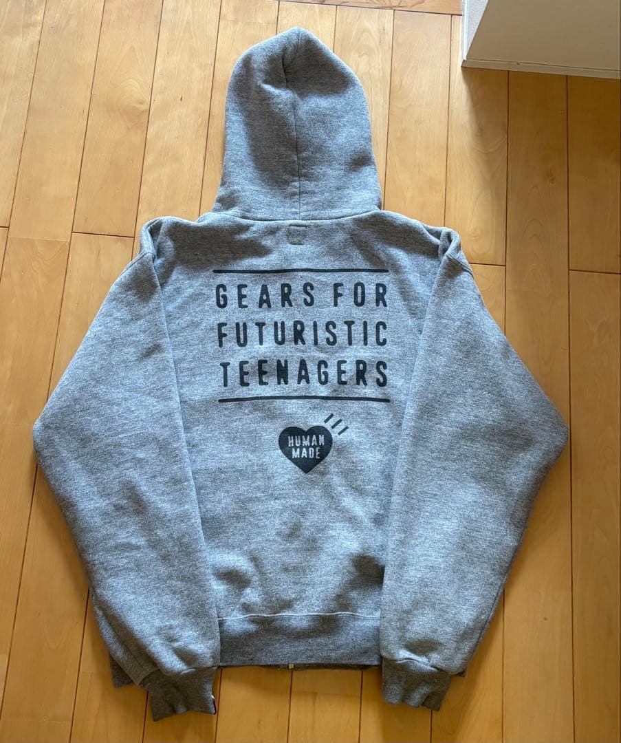 【店舗限定】HUMAN MADE ジップパーカー グレー Mサイズ