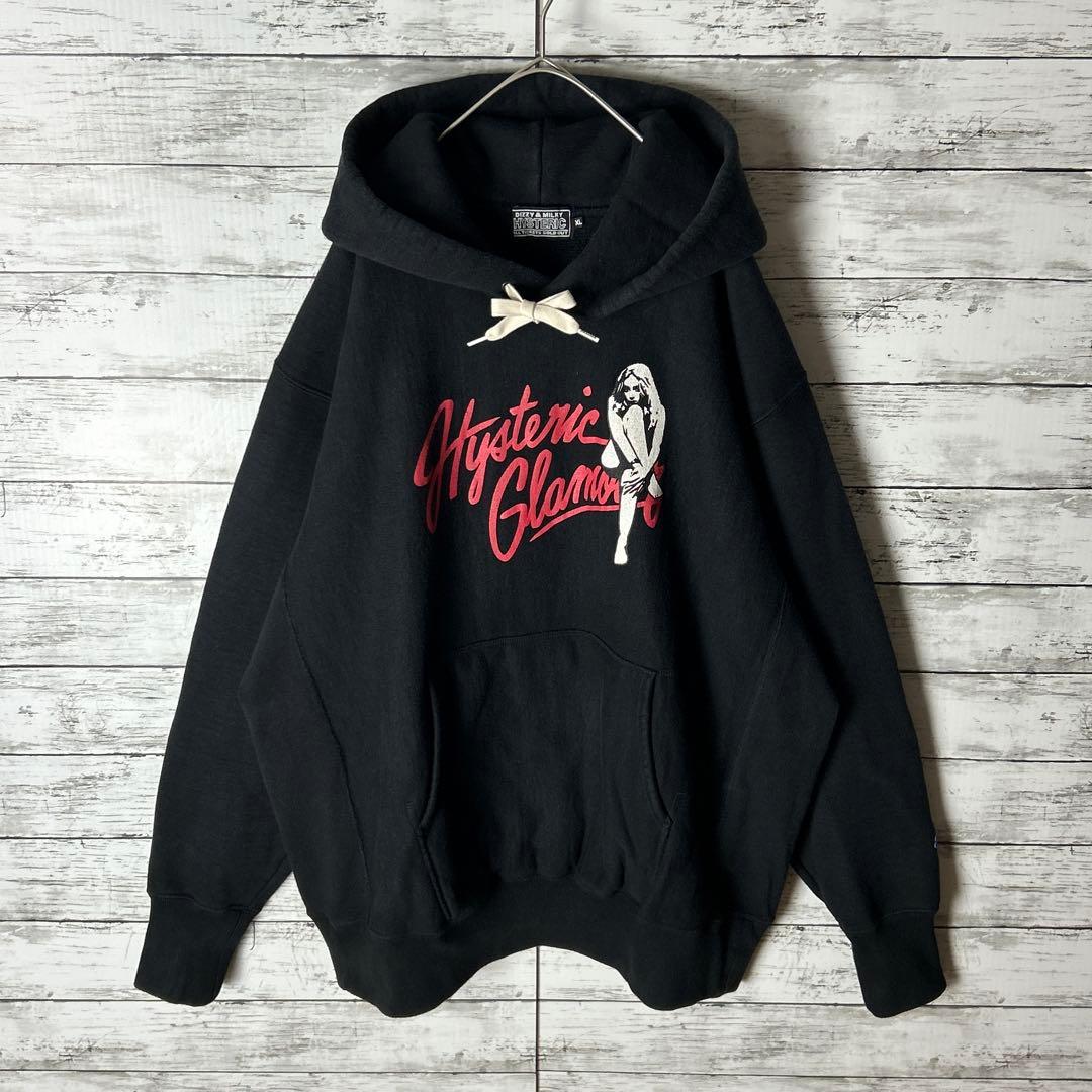 3838M【希少なXL】ヒステリックグラマー☆ヒスガール パーカー ブラック