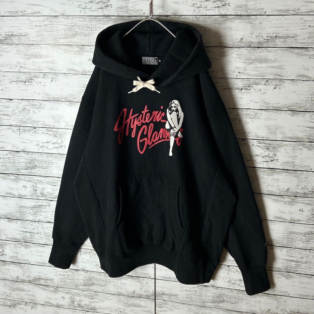 3838M【希少なXL】ヒステリックグラマー☆ヒスガール パーカー ブラック