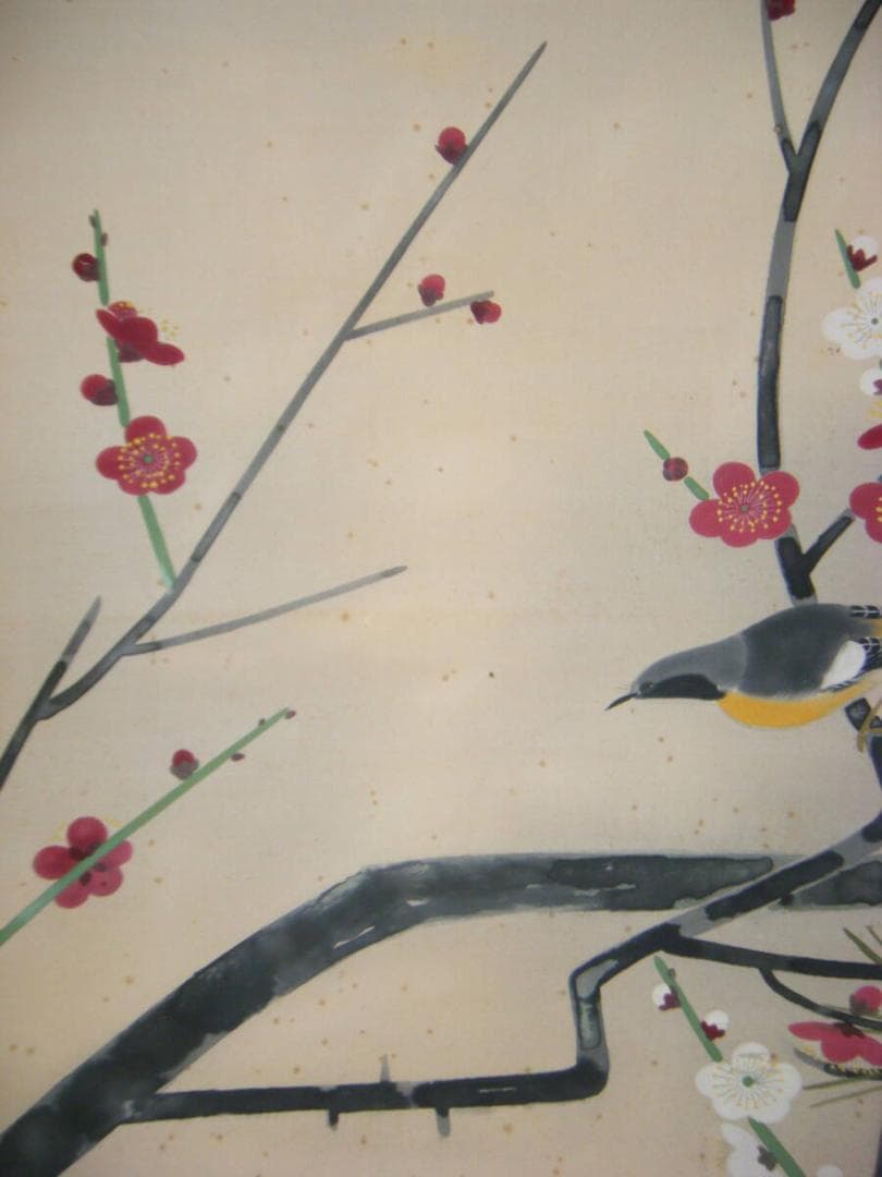 【真作】掛軸　大矢黄鶴　花鳥図　日本美術院院友　逸品　P22