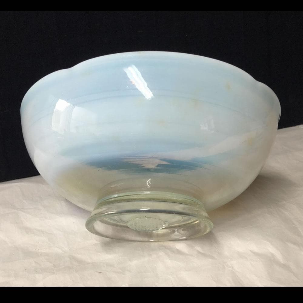 e2254 乳白ガラス 鉢 口径21.5cm ガラス鉢 乳白色 硝子鉢