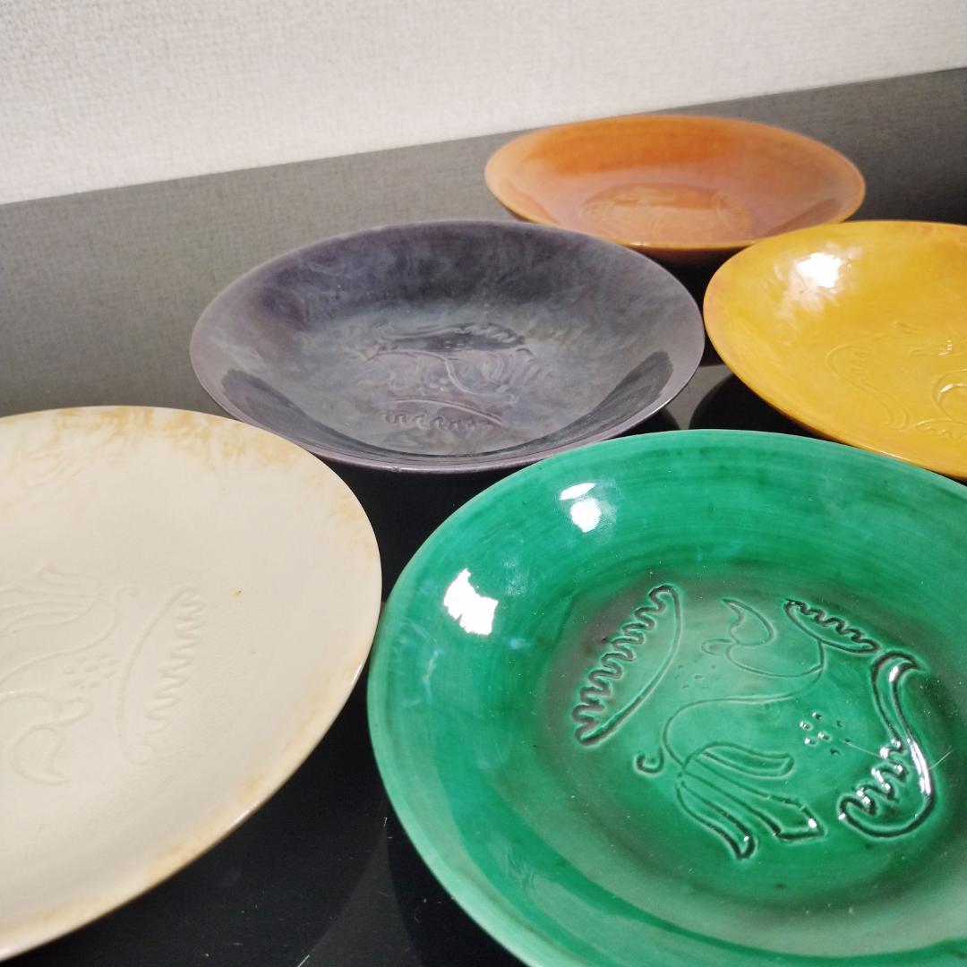 【極稀少】森野嘉光 銘々皿 5色 骨董 アンティーク 美品 入手困難 レトロ