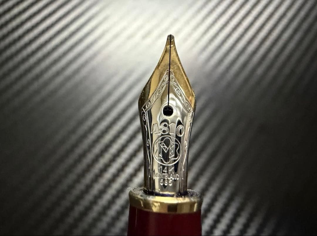 美品 モンブラン マイスターシュテュック 144 ボルドー 中白 M 万年筆