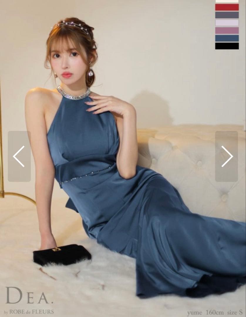 DEA.ドレス　ブルーハイネックドレス