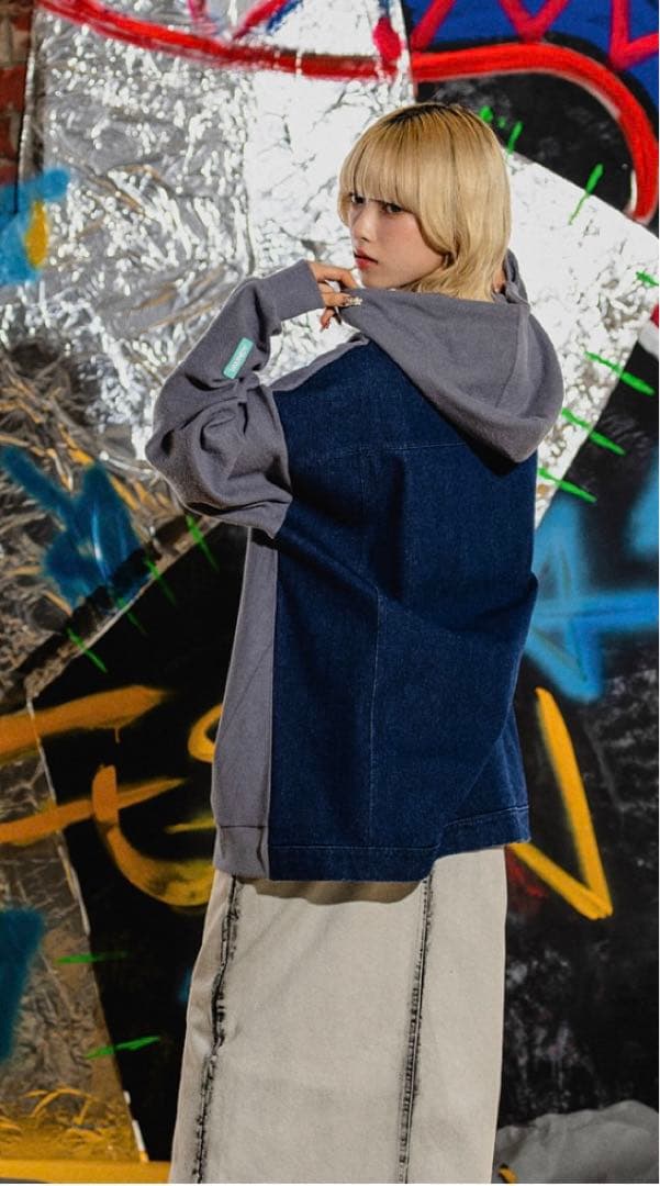 バウンディvaundyツアーグッズFUSION新品デニムパーカーmサイズグレー