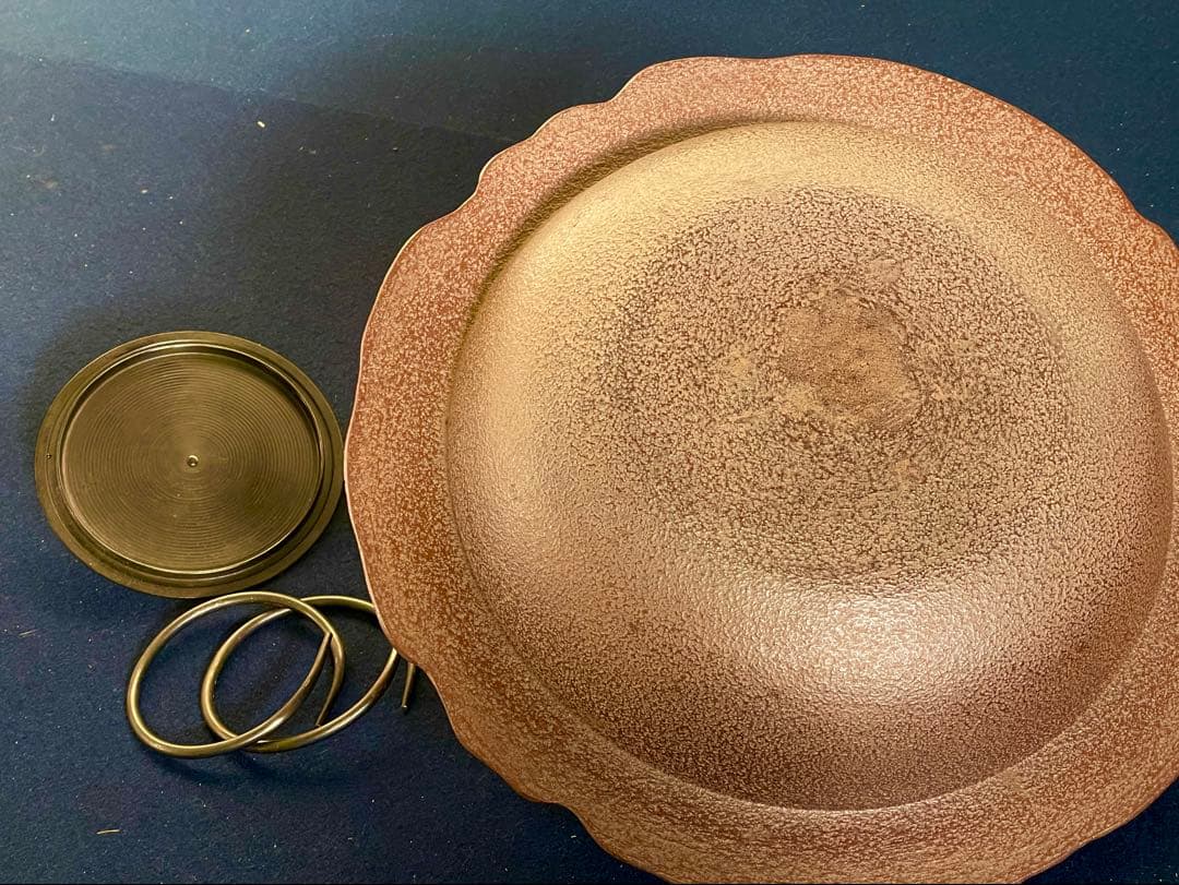 割引❣️「祖」 釜師 敬典 竹地紋 透木釜 釜鐶 透木共箱 A