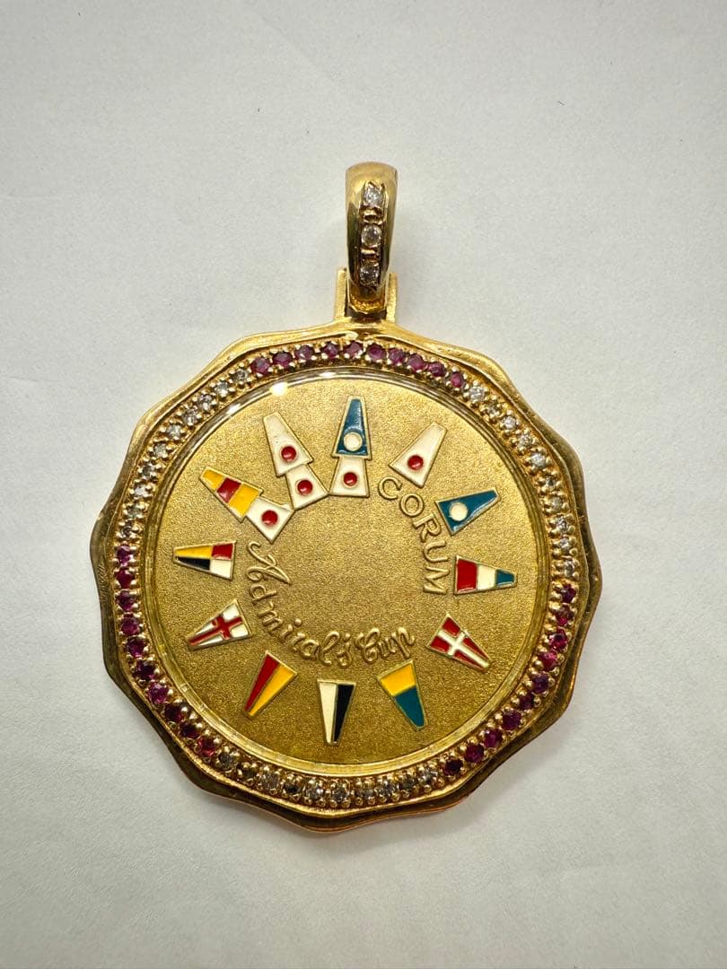 コルム CORUM ゴールドペンダント 金 ダイヤ ルビー