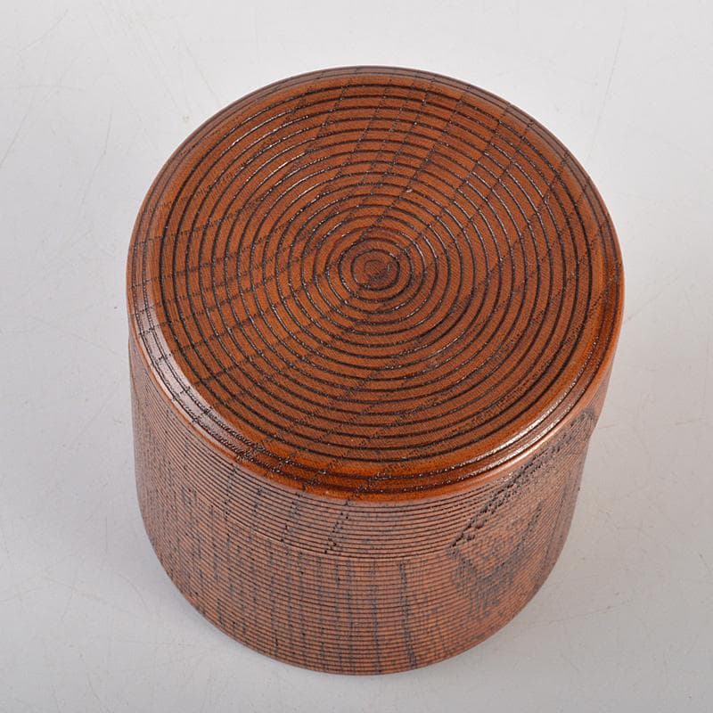 茶道具　桐峰造　欅　茶入　共箱　V　6596