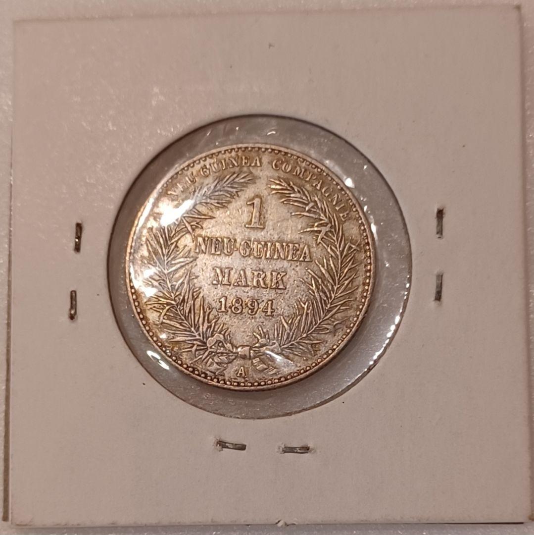 や*ち様 ドイツ領ニューギニア 極楽鳥の銀貨 1894年(131年前)1マルク銀