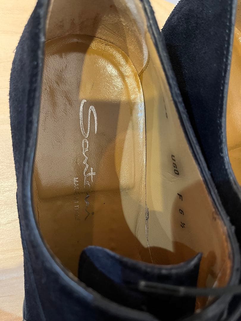 ※年末年始限定セール【美品】サントーニ ネイビースエード ストレートチップ